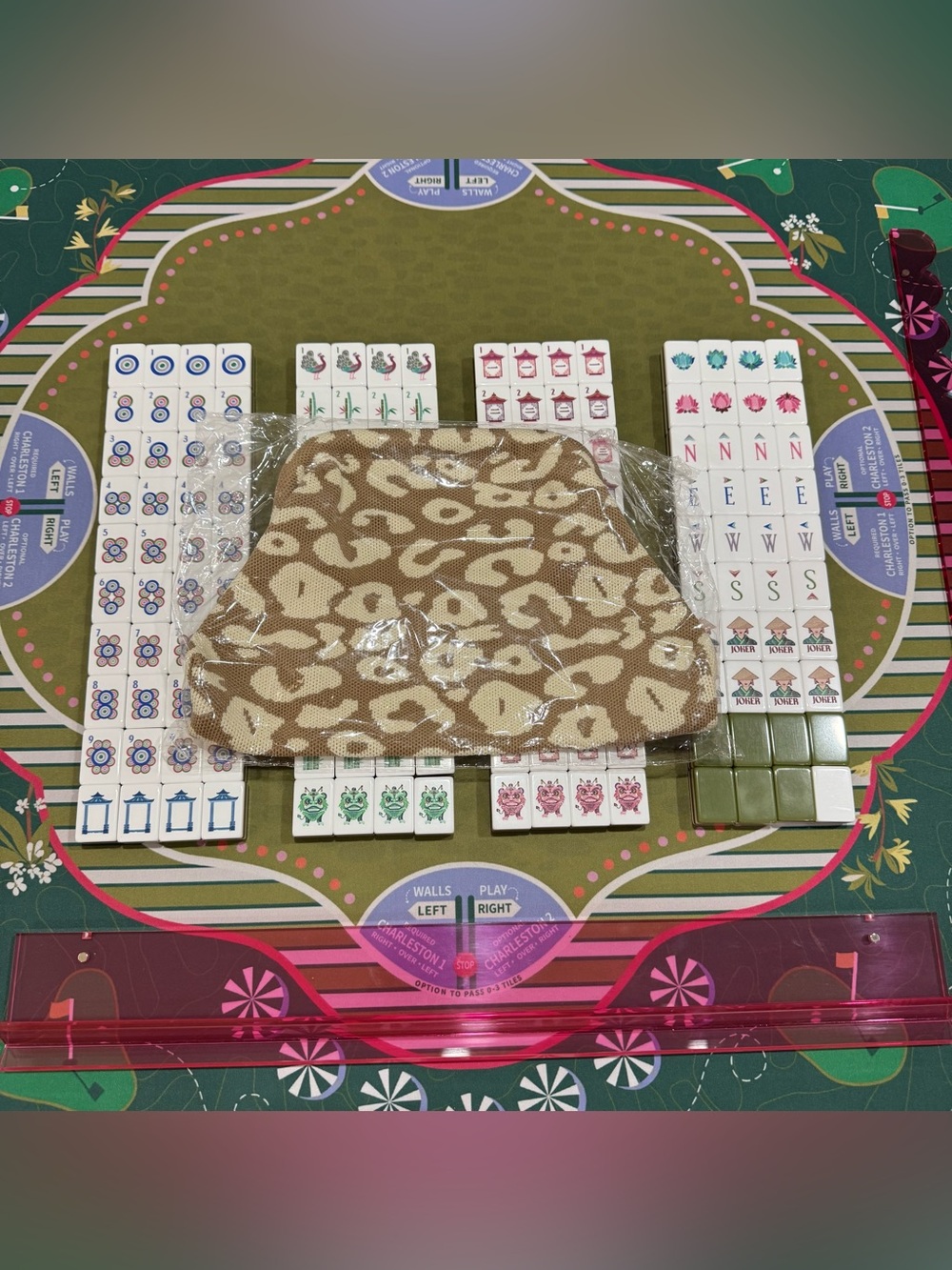 4-Layer Engraved American Mahjong Tile Set with Bag